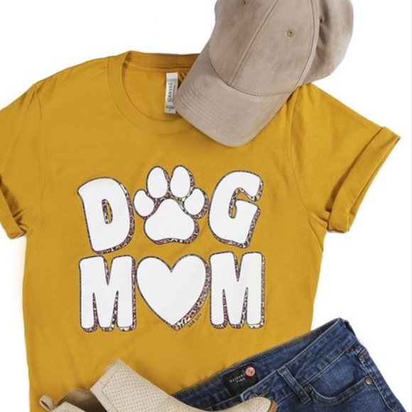 T Shirt Dog Mom Short Sleeve Round Neck Tee TP4069 - Picture 1 of 5